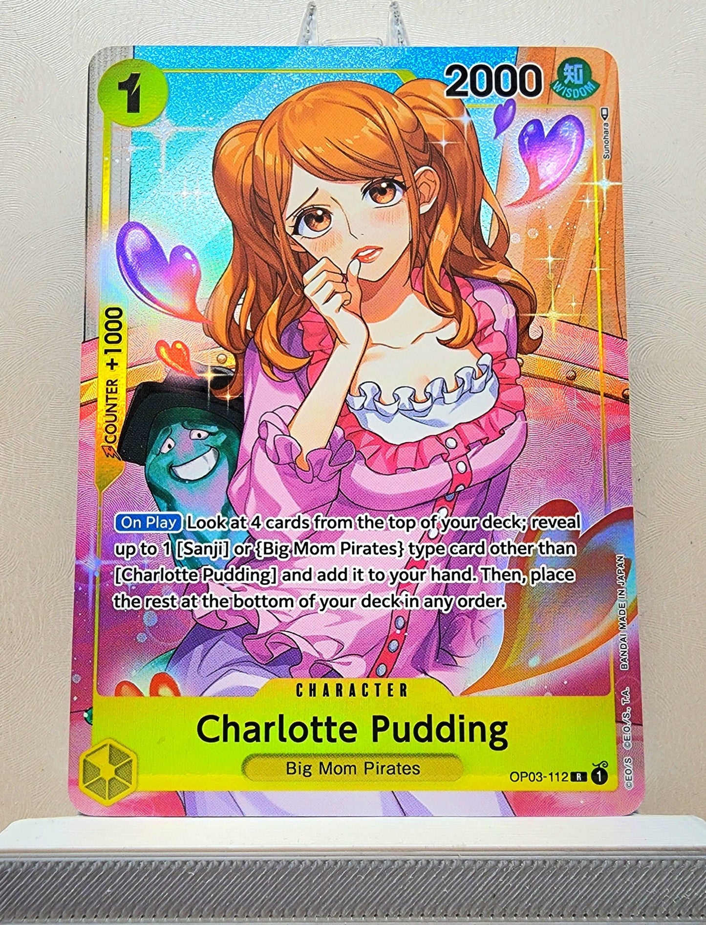 One Piece English! 1x Charlotte Pudding Alternate Art (OP03-112 - Rare)