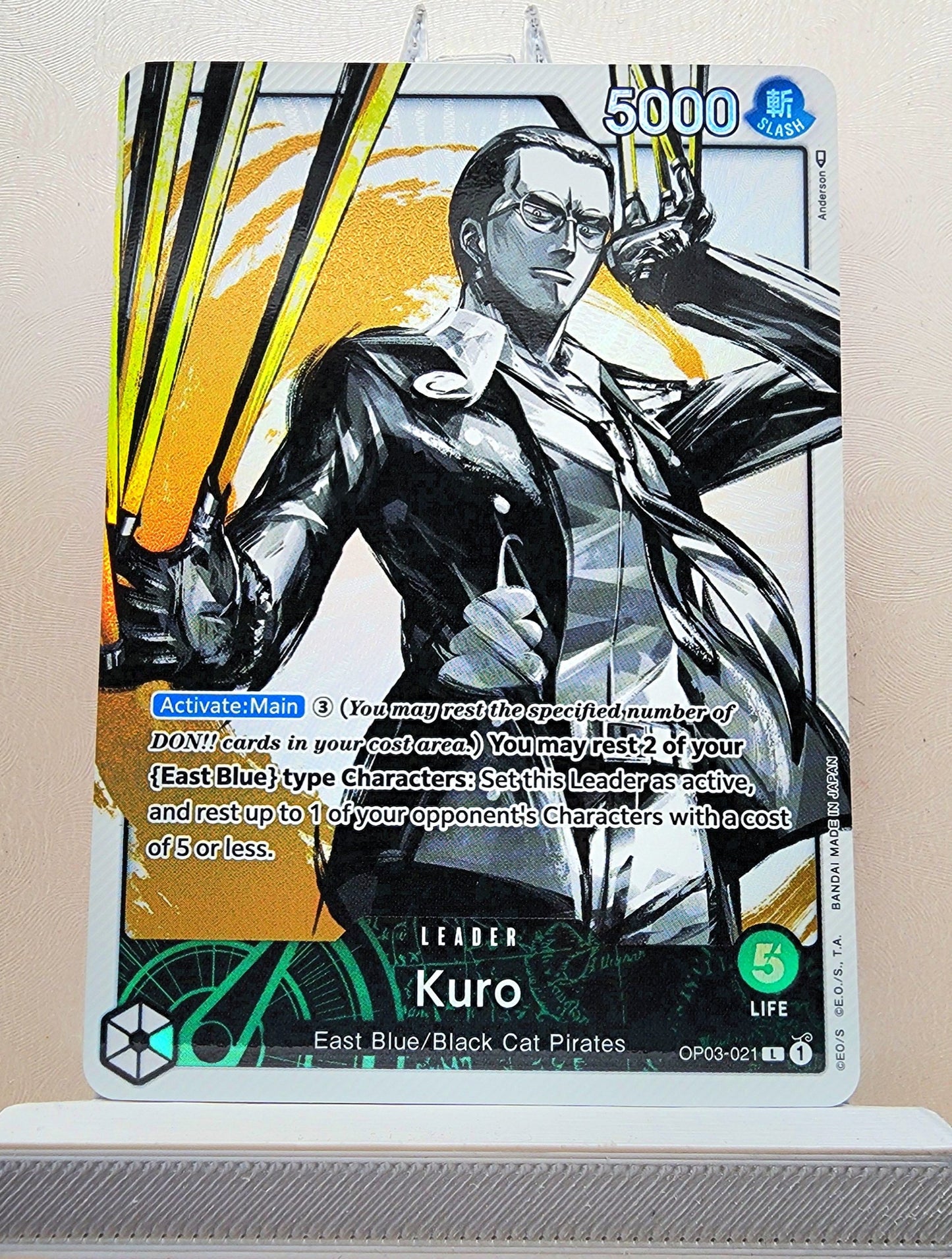 One Piece English! 1x Kuro Alternate Art (OP03-021 - Leader)