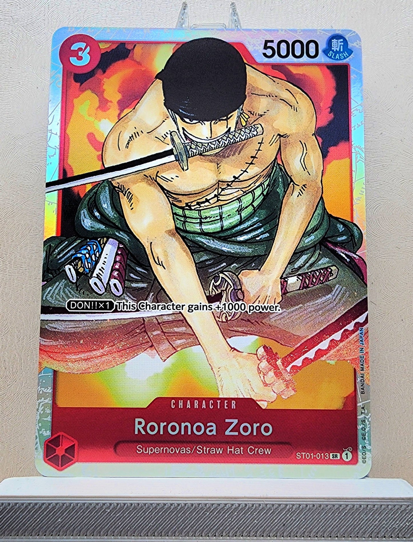 One Piece English! 1x Roronoa Zoro (ST01-013 - Super Rare)