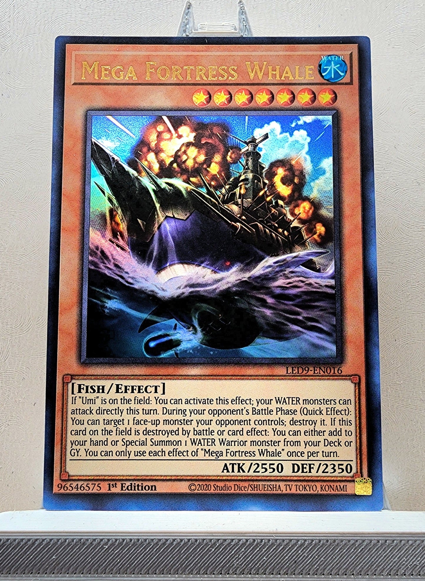 Yugioh! 1x Mega Fortress Whale (LED9 - Ultra Rare) 1st Edition