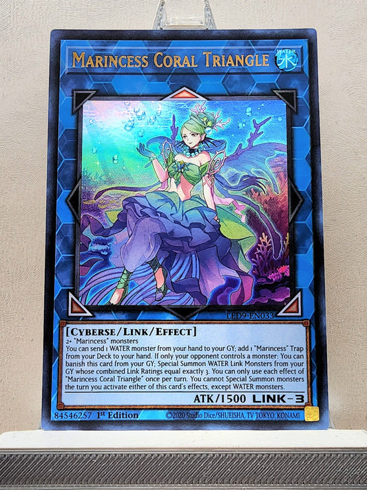 Yugioh! 1x Marincess Coral Triangle (LED9 - Ultra Rare) 1st Edition