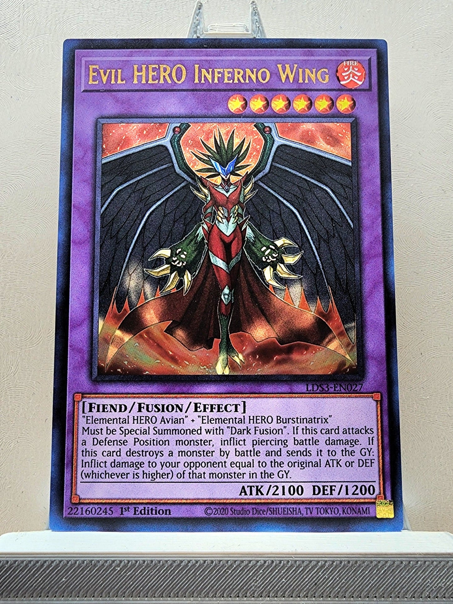 Yugioh! 1x Evil HERO Inferno Wing (LDS3 - Ultra Rare) 1st Edition