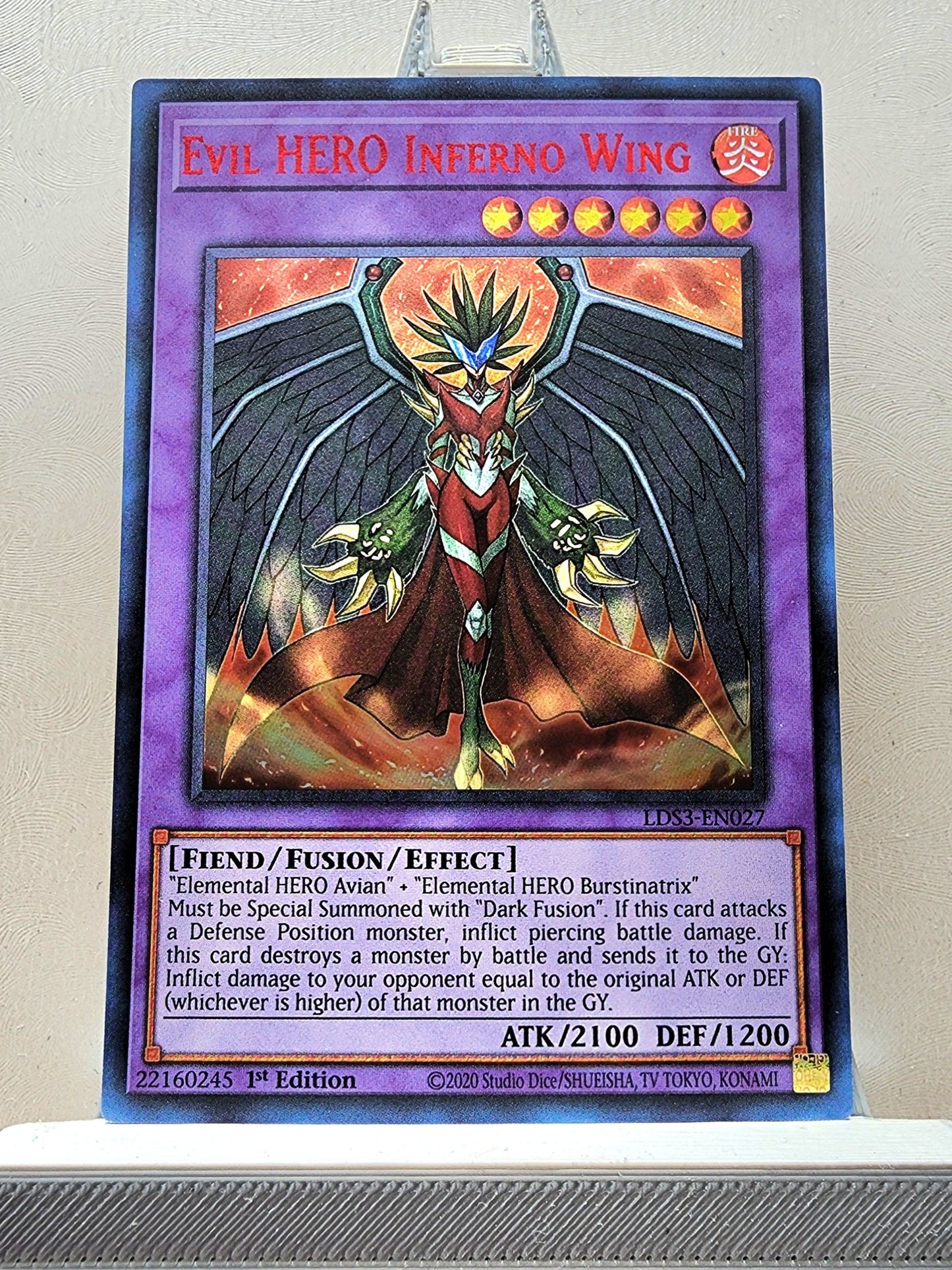 Yugioh! 1x Evil HERO Inferno Wing (LDS3 - Ultra Rare) 1st Edition