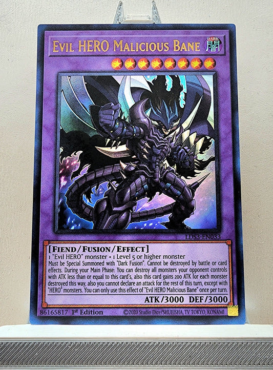 Yugioh! 1x Evil HERO Malicious Bane (LDS3 - Ultra Rare) 1st Edition