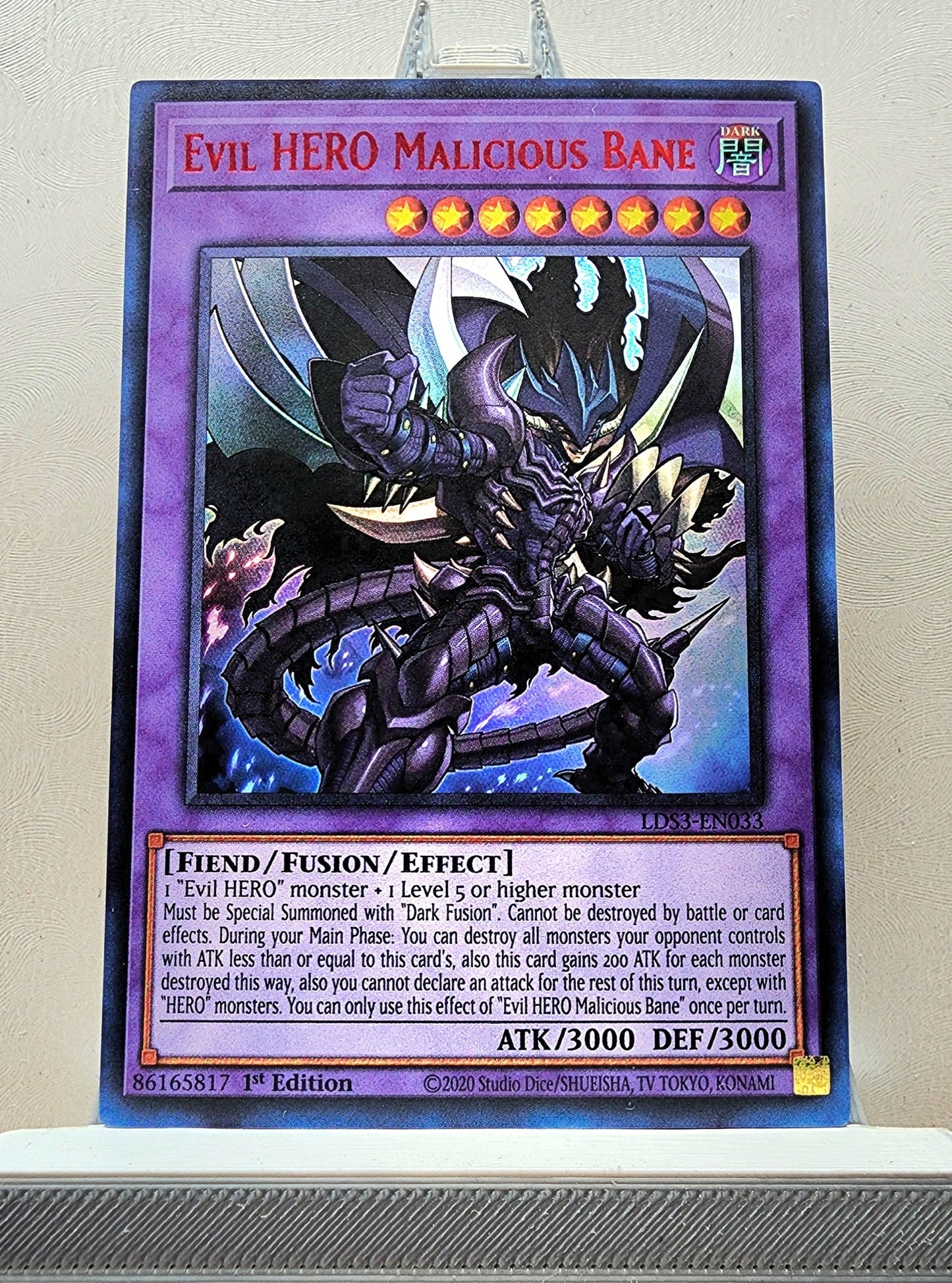 Yugioh! 1x Evil HERO Malicious Bane (LDS3 - Ultra Rare) 1st Edition