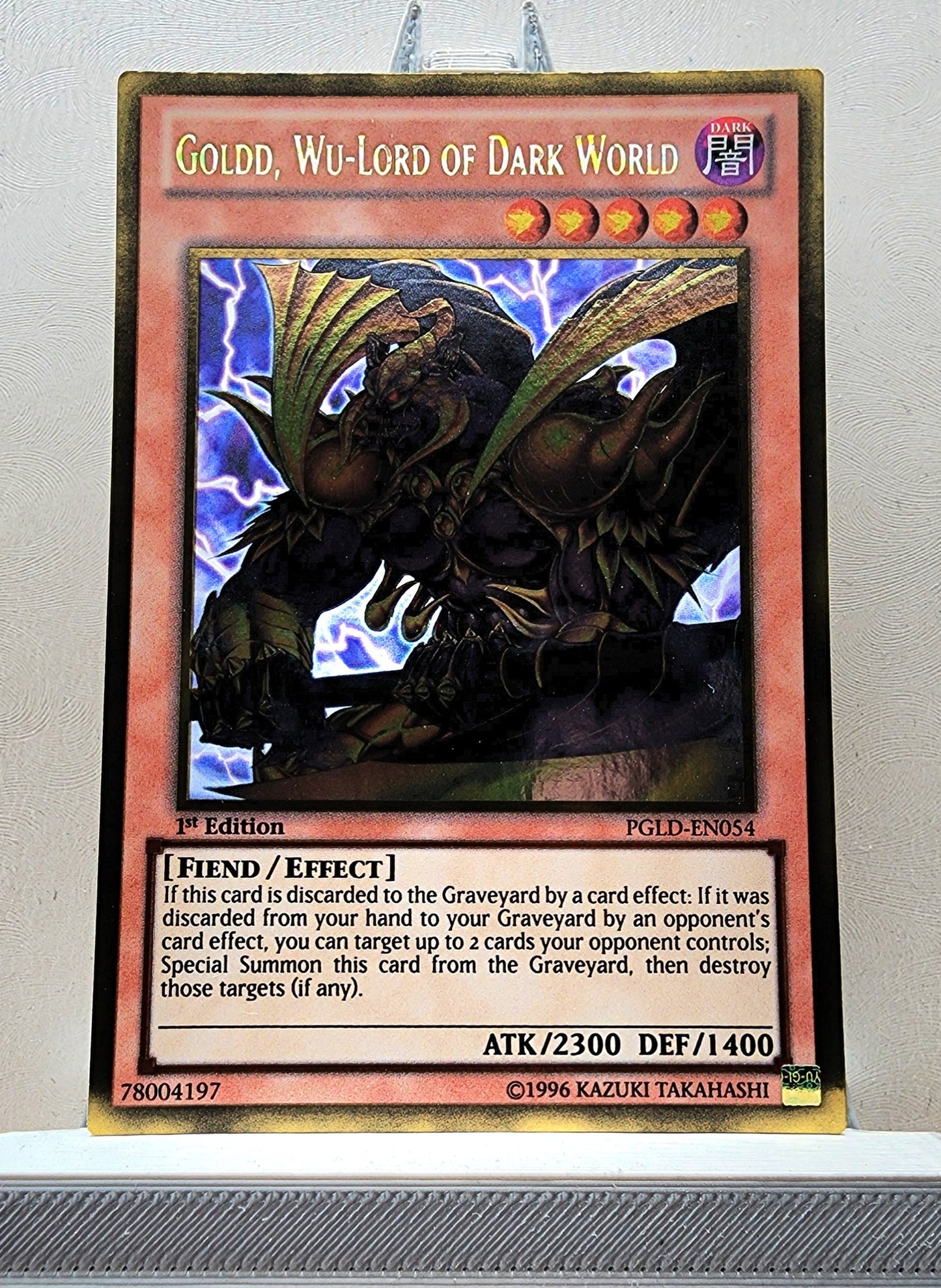 Yugioh! 1x Goldd, Wu-Lord of Dark World (PGLD - Gold Rare) 1st Edition