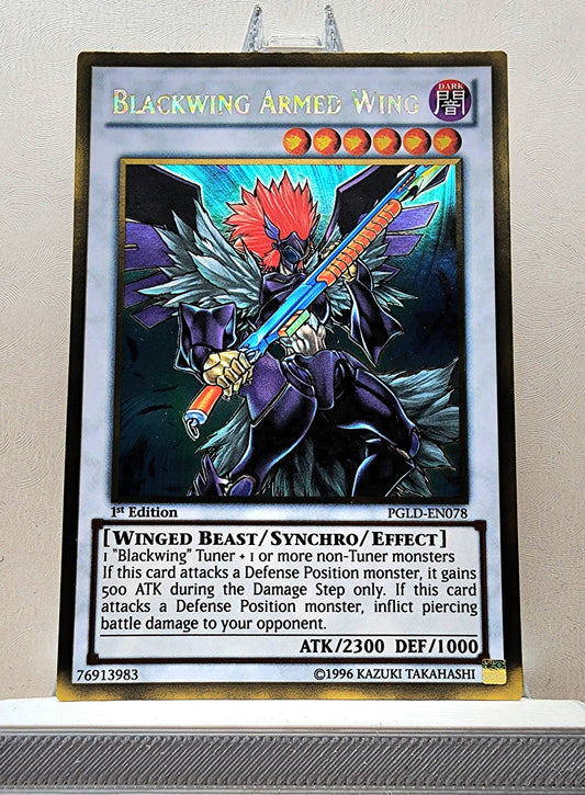 Yugioh! 1x Blackwing Armed Wing (PGLD - Gold Rare) 1st Edition