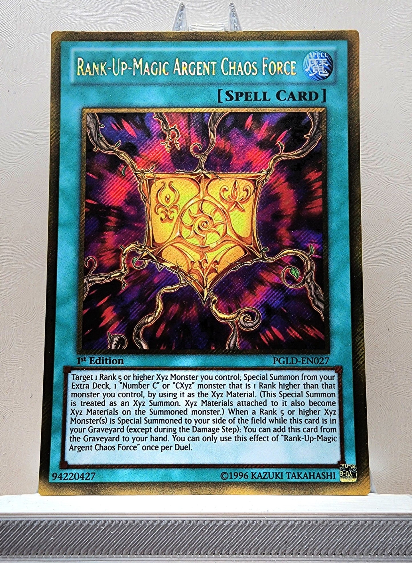 Yugioh! 1x Rank-Up-Magic Argent Chaos Force (PGLD - Gold Secret Rare) 1st/Unli Edition