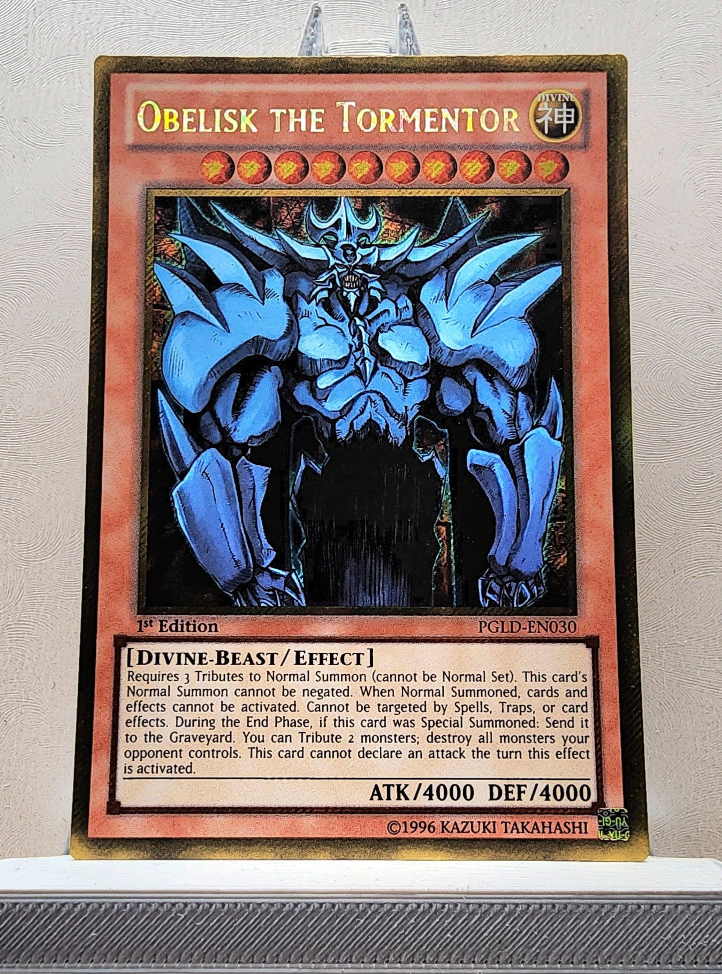 Yugioh! 1x Obelisk the Tormentor (PGLD - Gold Secret Rare) 1st Edition