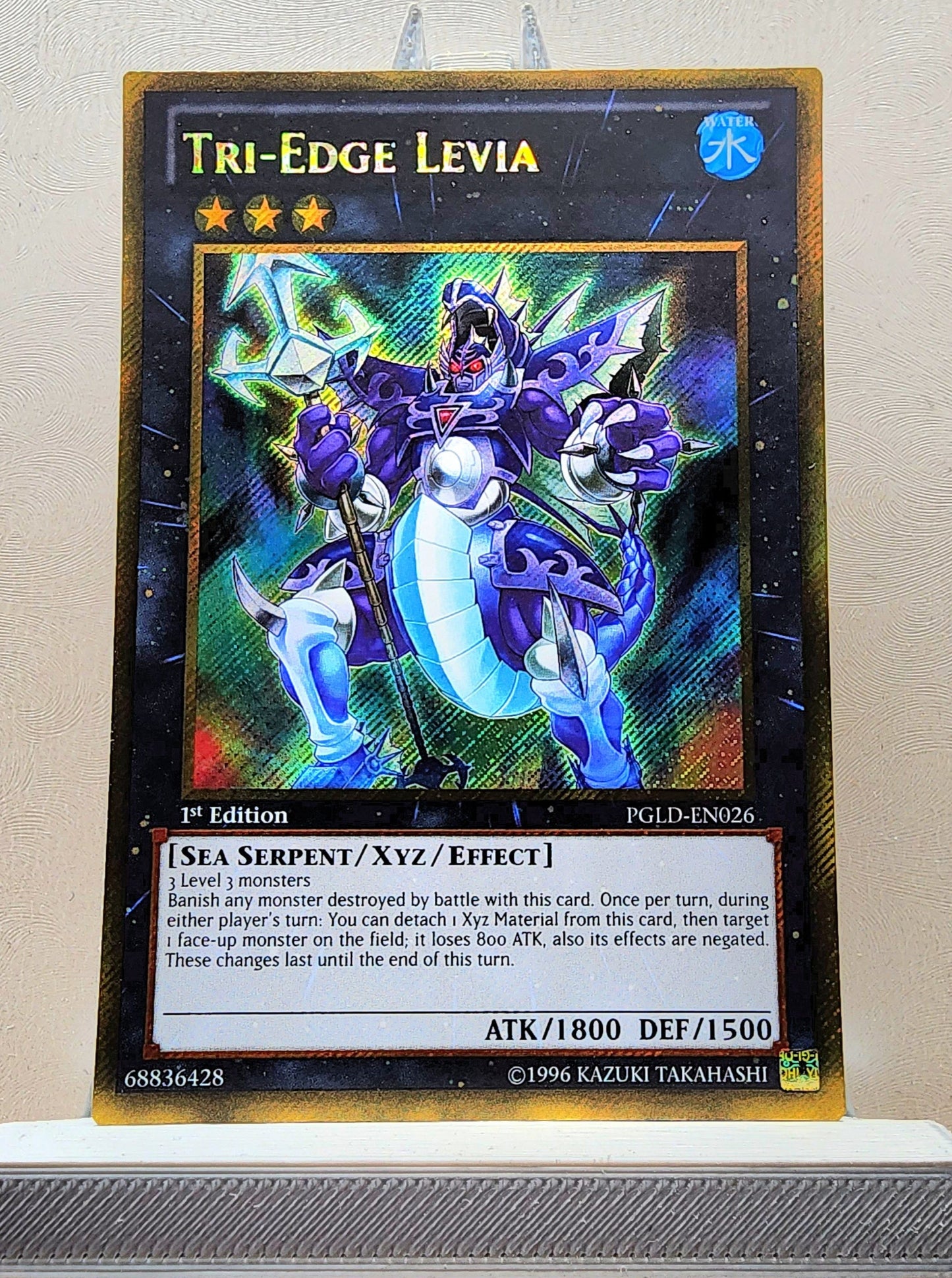 Yugioh! 1x Tri-Edge Levia (PGLD - Gold Secret Rare) 1st Edition