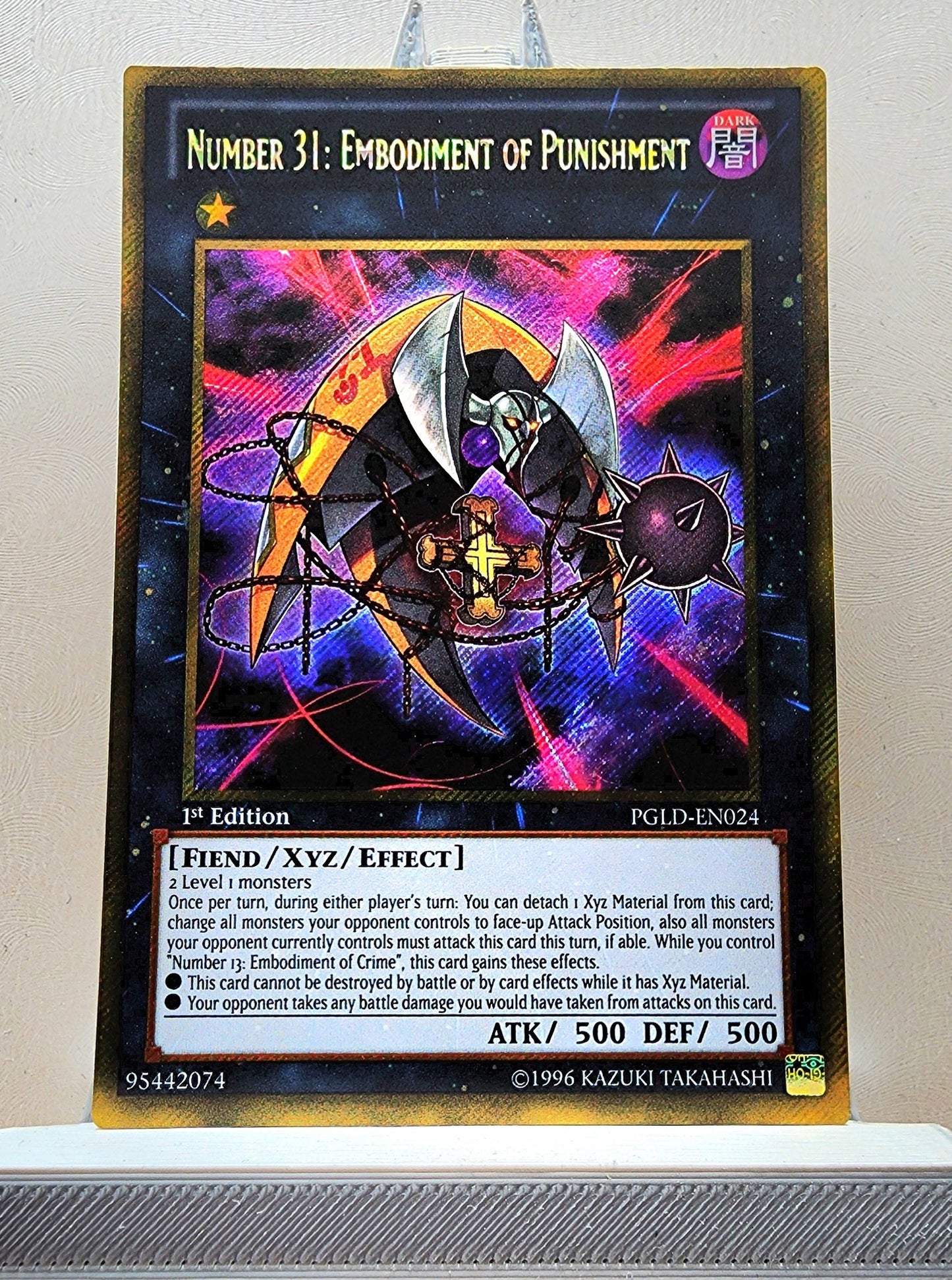 Yugioh! 1x Number 31: Embodiment of Punishment (PGLD - Gold Secret Rare) 1st Edition