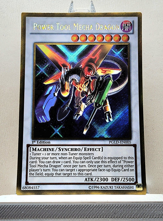 Yugioh! 1x Power Tool Mecha Dragon (PGLD - Gold Secret Rare) 1st Edition