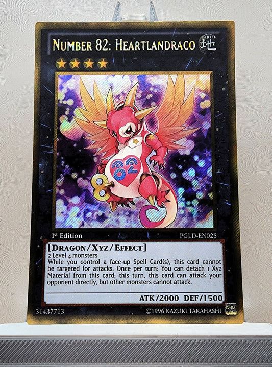 Yugioh! 1x Number 82: Heartlandraco (PGLD - Gold Secret Rare) 1st Edition