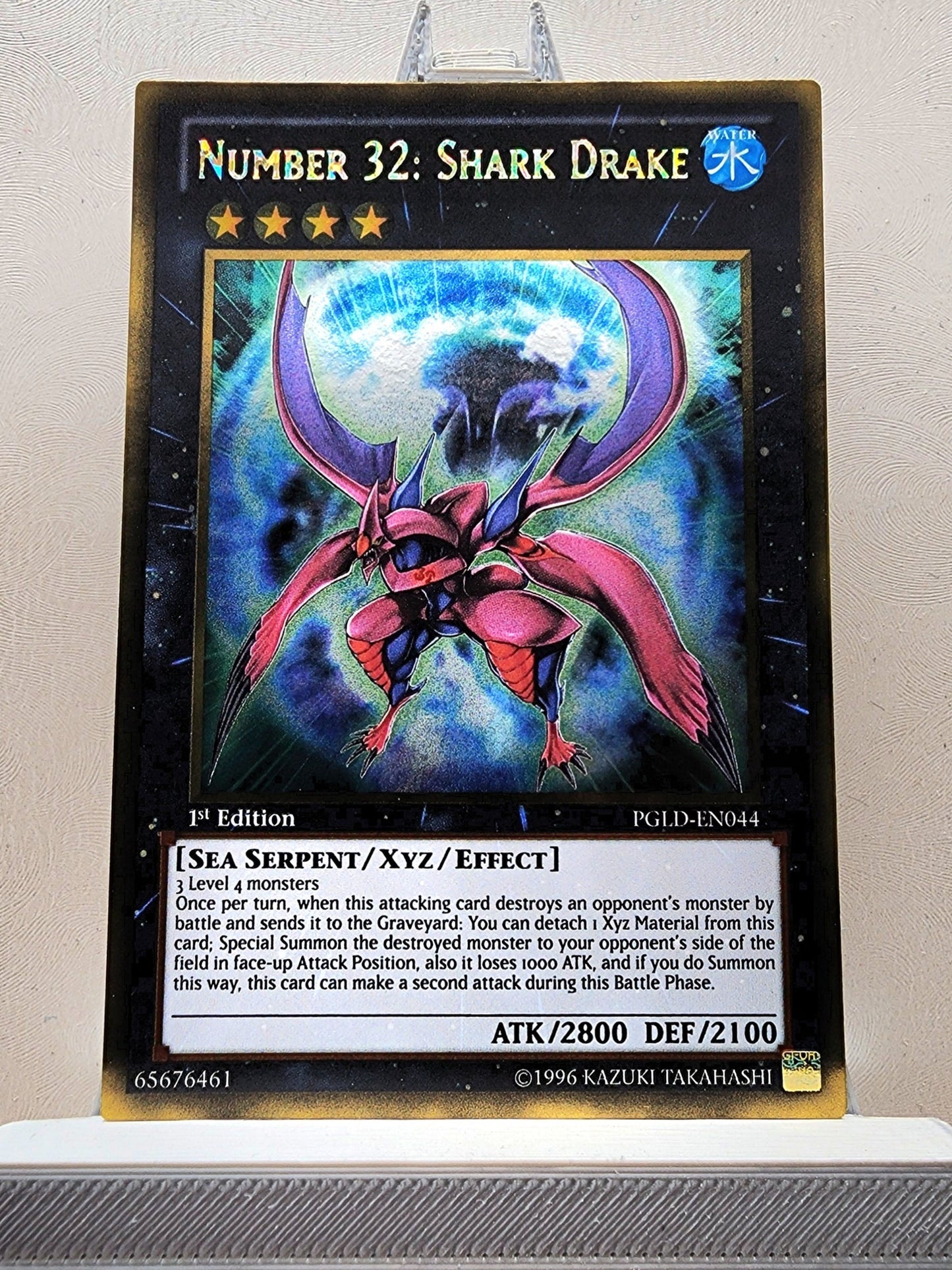 Yugioh! 1x Number 32: Shark Drake (PGLD - Gold Rare) 1st Edition