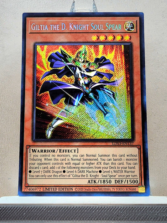 Yugioh! 1x Giltia the D. Knight - Soul Spear (LDS3 - Secret Rare) Limited Edition