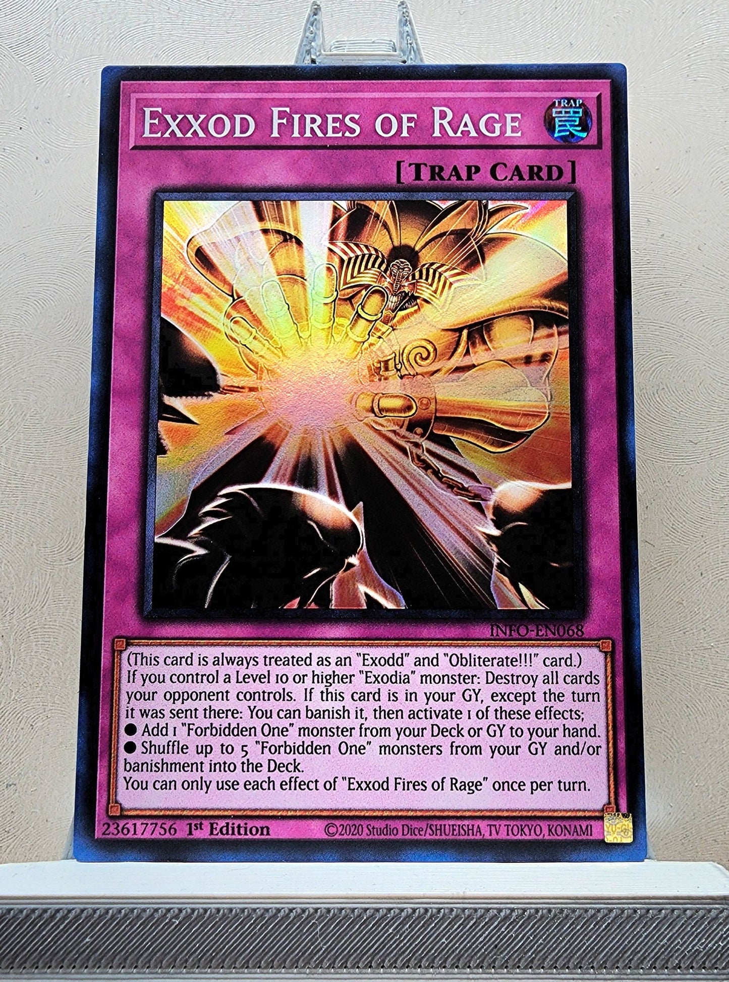 Yugioh! 1x Exxod Fires of Rage (INFO - Super Rare) 1st Edition