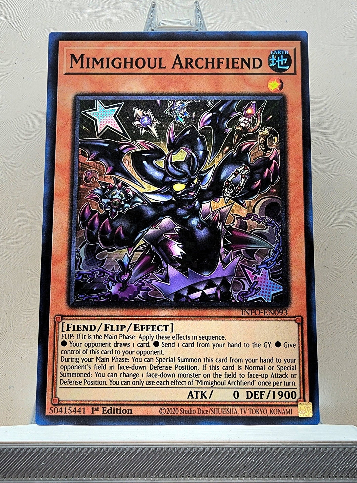 Yugioh! 1x Mimighoul Archfiend (INFO - Super Rare) 1st Edition