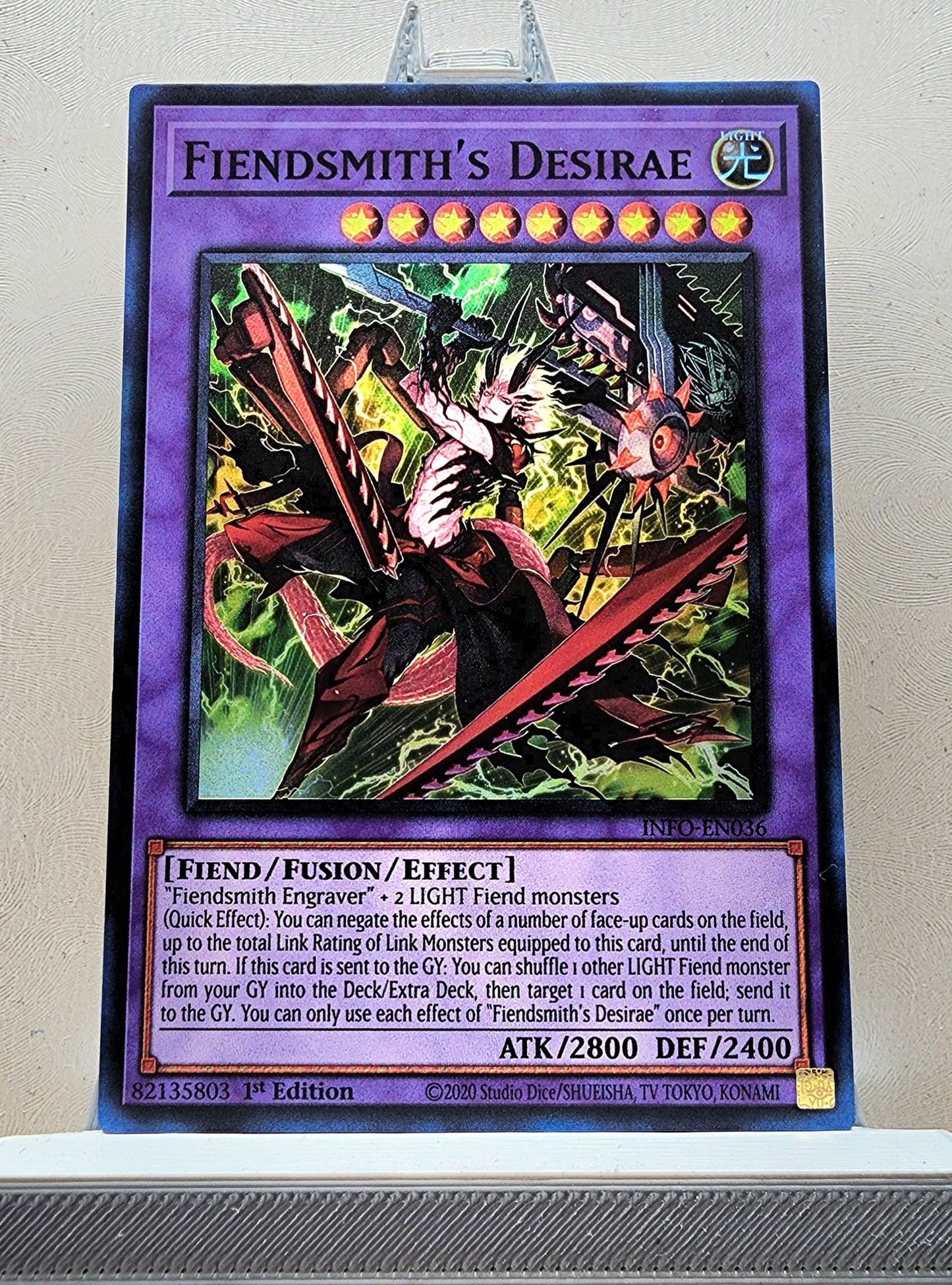 Yugioh! 1x Fiendsmith's Desirae (INFO - Super Rare) 1st Edition