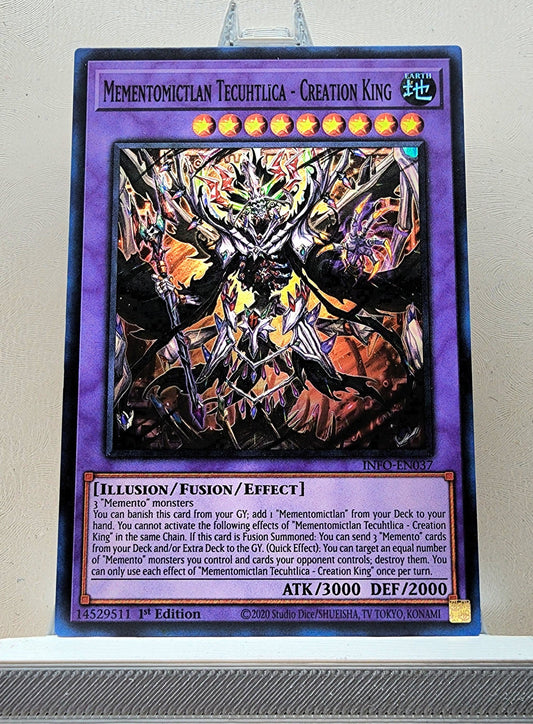 Yugioh! 1x Mementomictlan Tecuhtlica - Creation King (INFO - Super Rare) 1st Edition