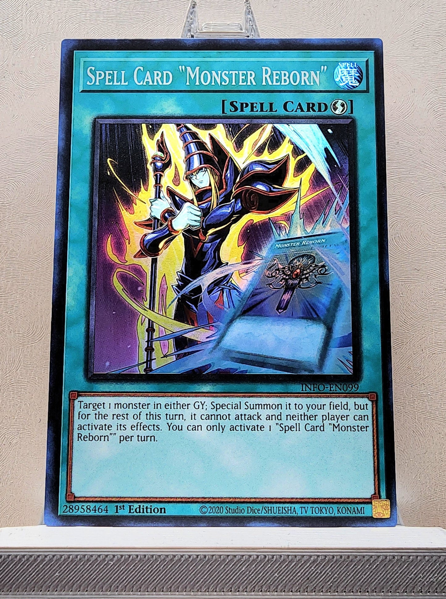 Yugioh! 1x Spell Card "Monster Reborn" (INFO - Super Rare) 1st Edition