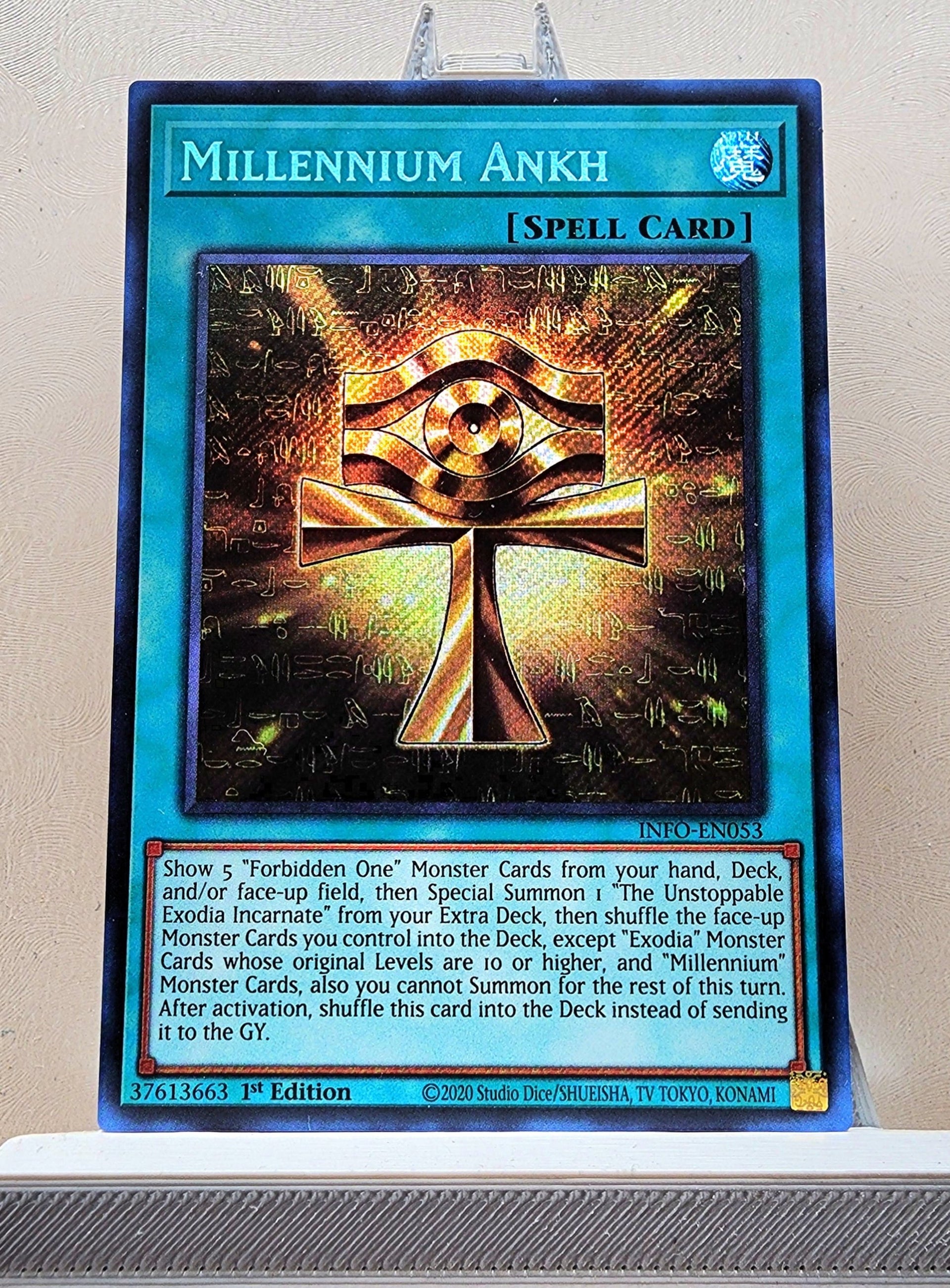Yugioh! 1x Millennium Ankh (INFO - Secret Rare) 1st Edition KAWAIII SUSHI Yugioh! 1x Millennium Ankh (INFO - Secret Rare) 1st Edition KAWAIII SUSHI