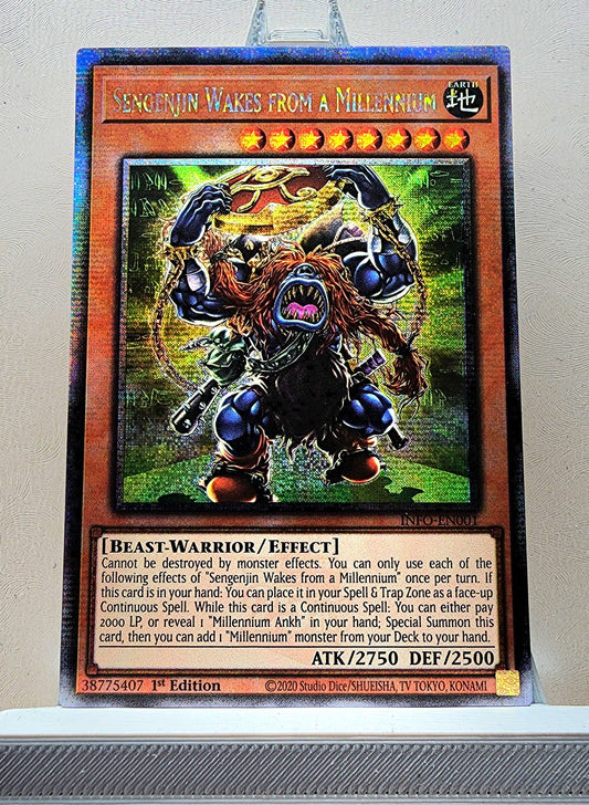 Yugioh! 1x Sengenjin Wakes from a Millennium (INFO - Quarter Century Secret Rare) 1st Edition