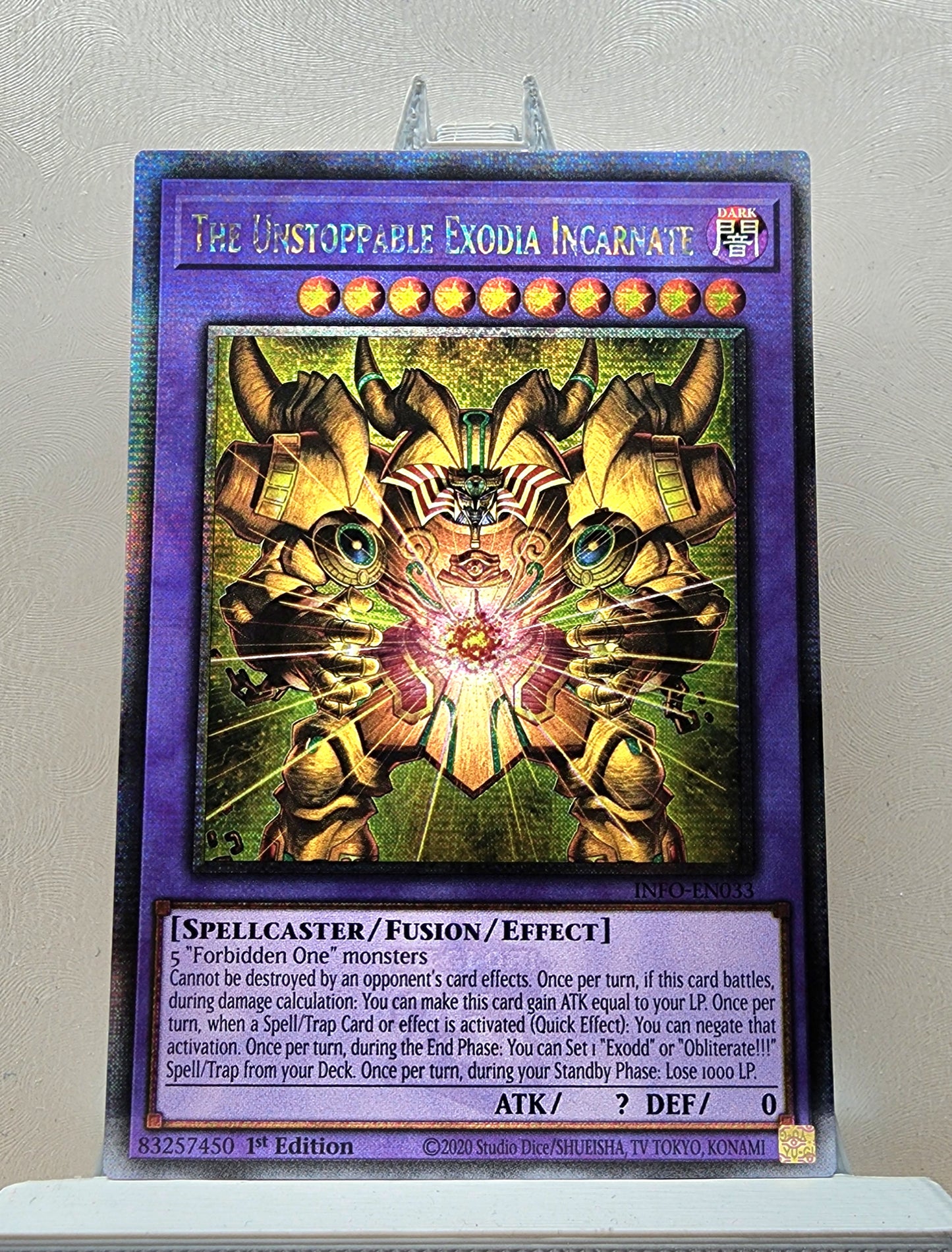 Yugioh! 1x The Unstoppable Exodia Incarnate (INFO - Quarter Century Secret Rare) 1st Edition