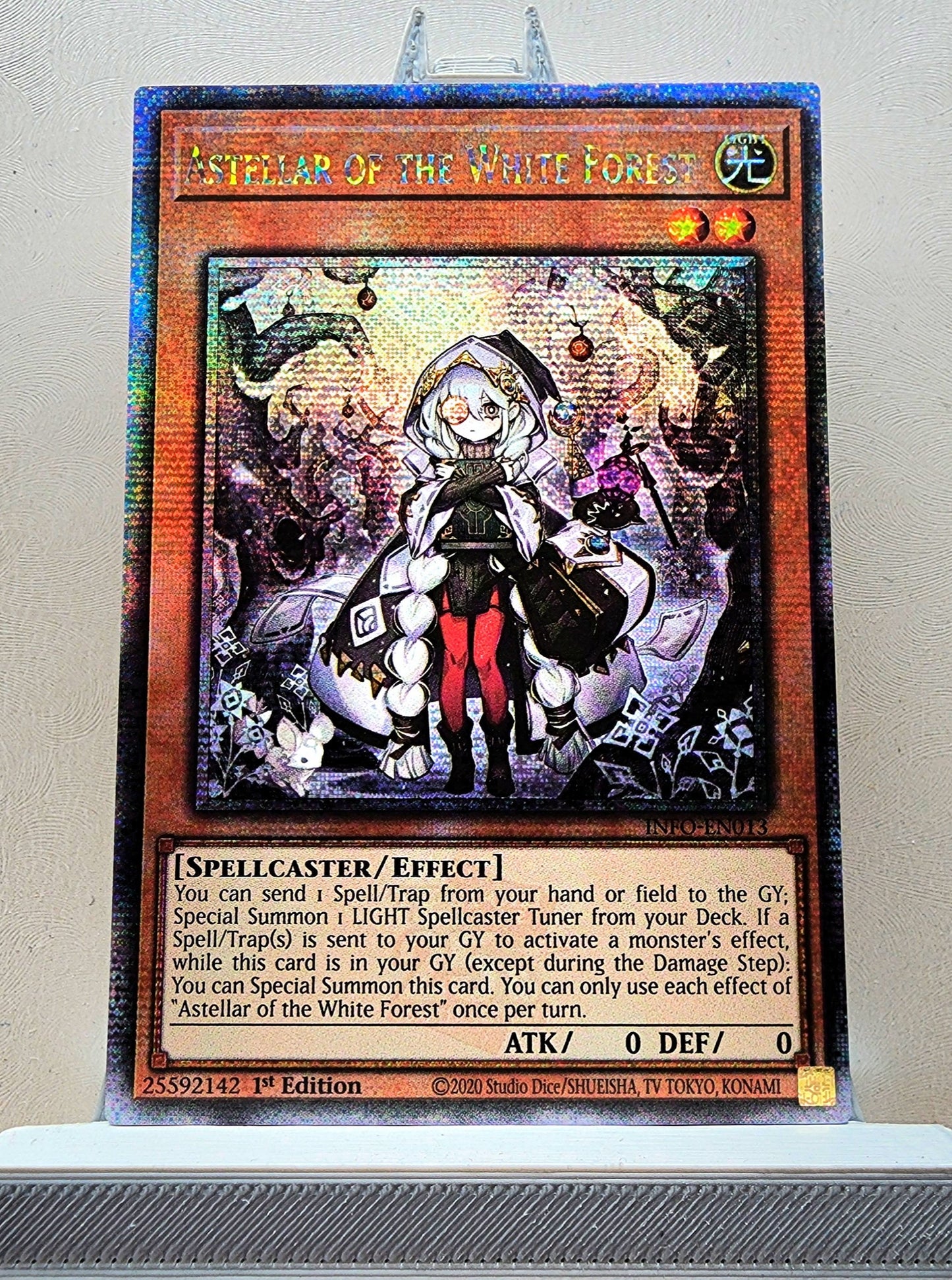 Yugioh! 1x Astellar of the White Forest (INFO - Quarter Century Secret Rare) 1st Edition