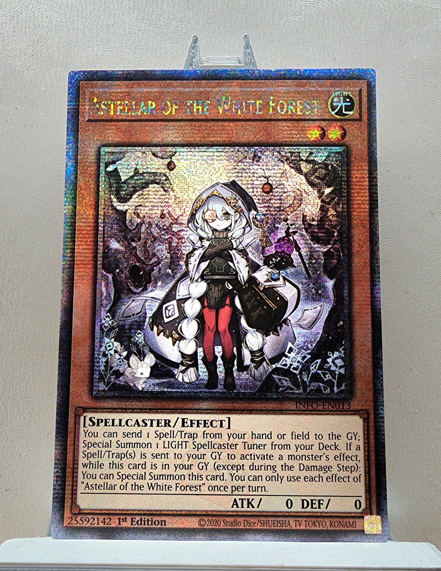 Yugioh! 1x Astellar of the White Forest (INFO - Quarter Century Secret Rare) 1st Edition