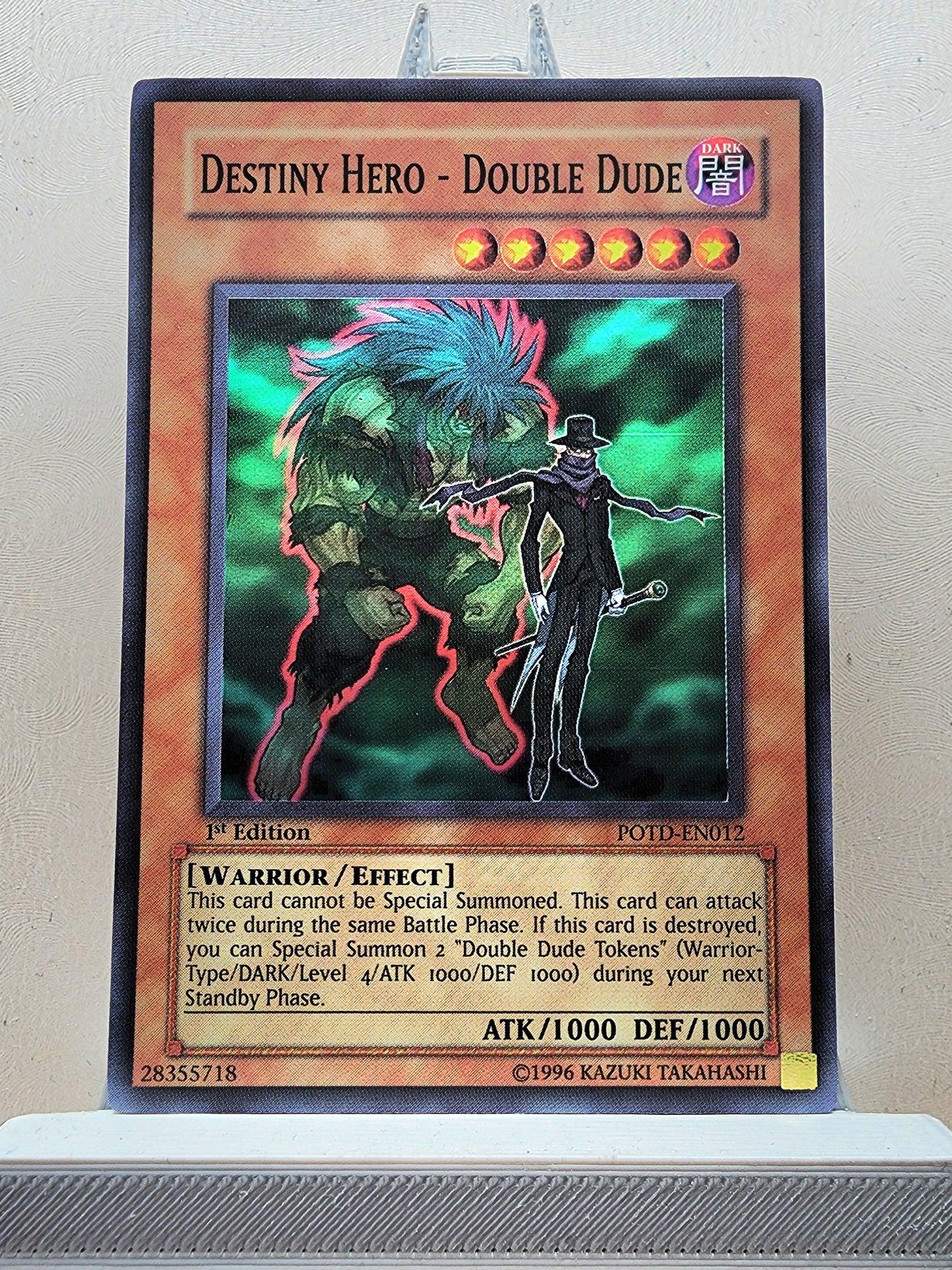 Yugioh! 1x Destiny HERO - Double Dude (POTD - Super Rare) 1st Edition