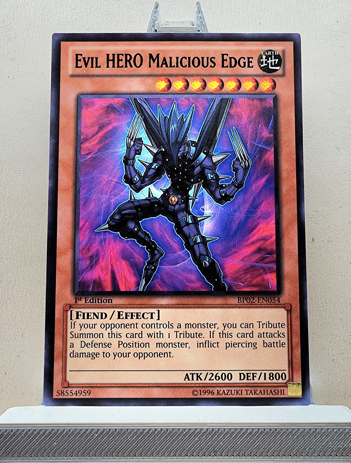 Yugioh! 1x Evil Hero Malicious Edge (BP02 - Rare) 1st Edition