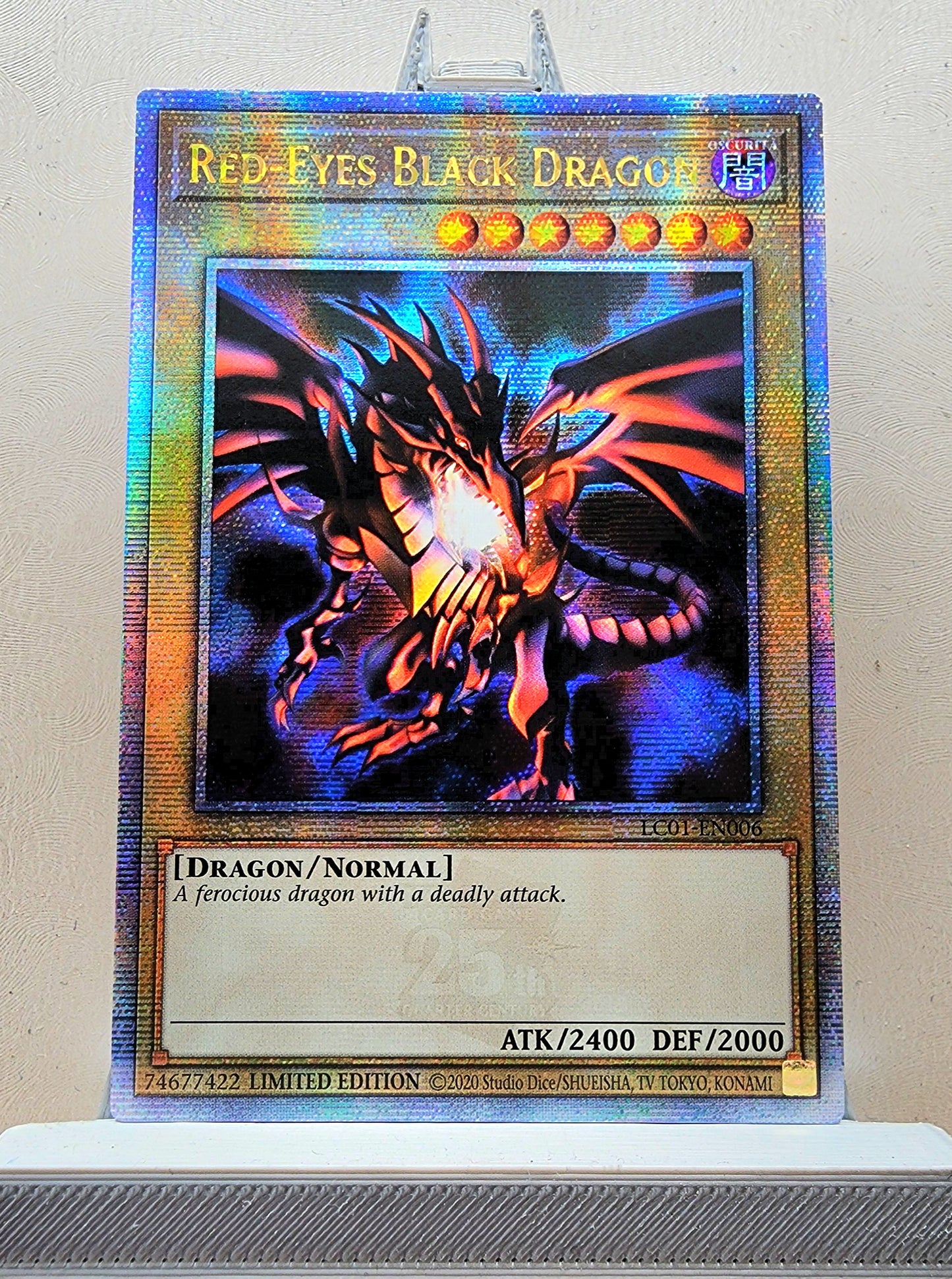 Yugioh! 1x Red Eyes Black Dragon (LC01 - Quarter Century Secret Rare) Limited Edition