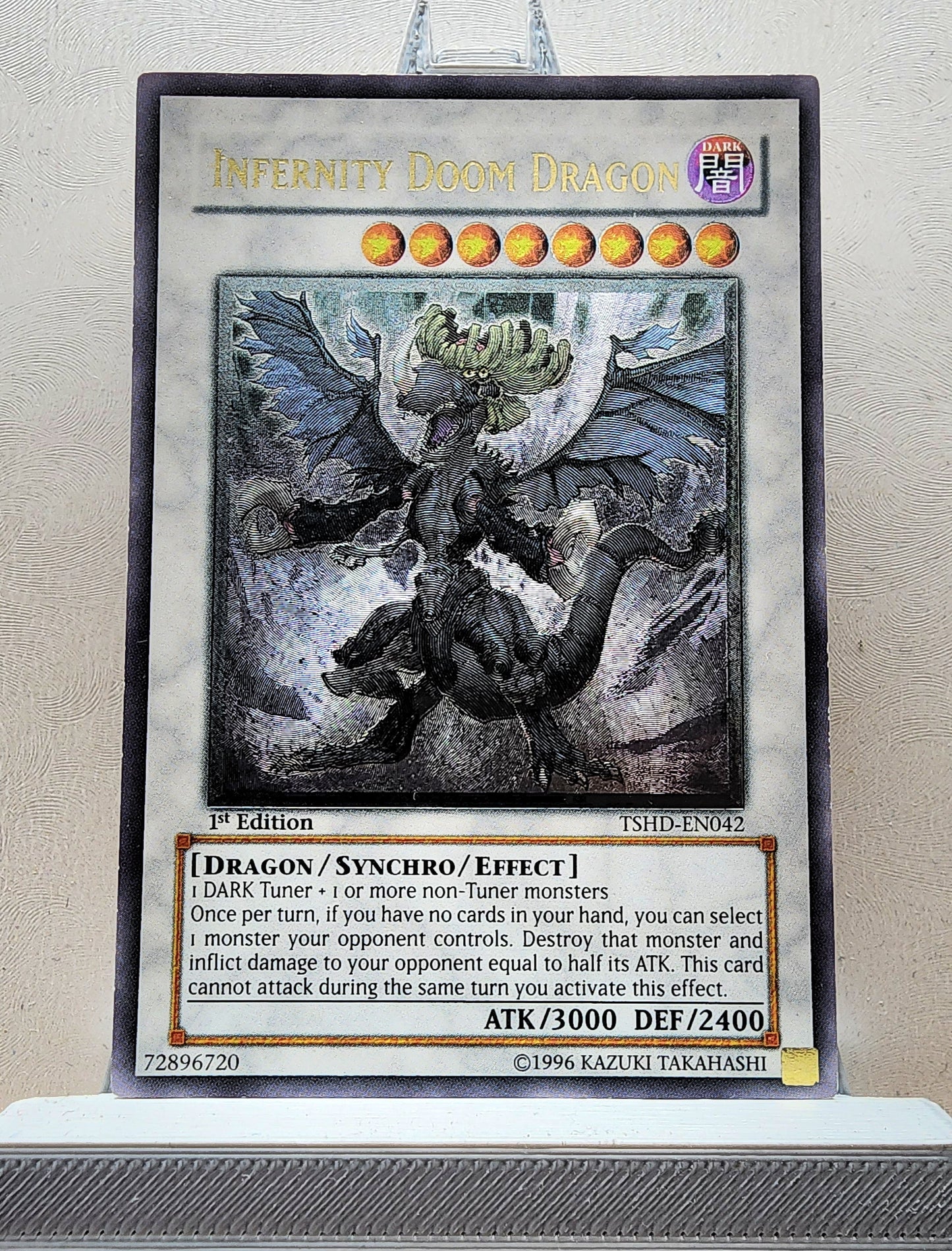 Yugioh! 1x Infernity Doom Dragon (TSHD - Ultimate Rare) 1st Edition