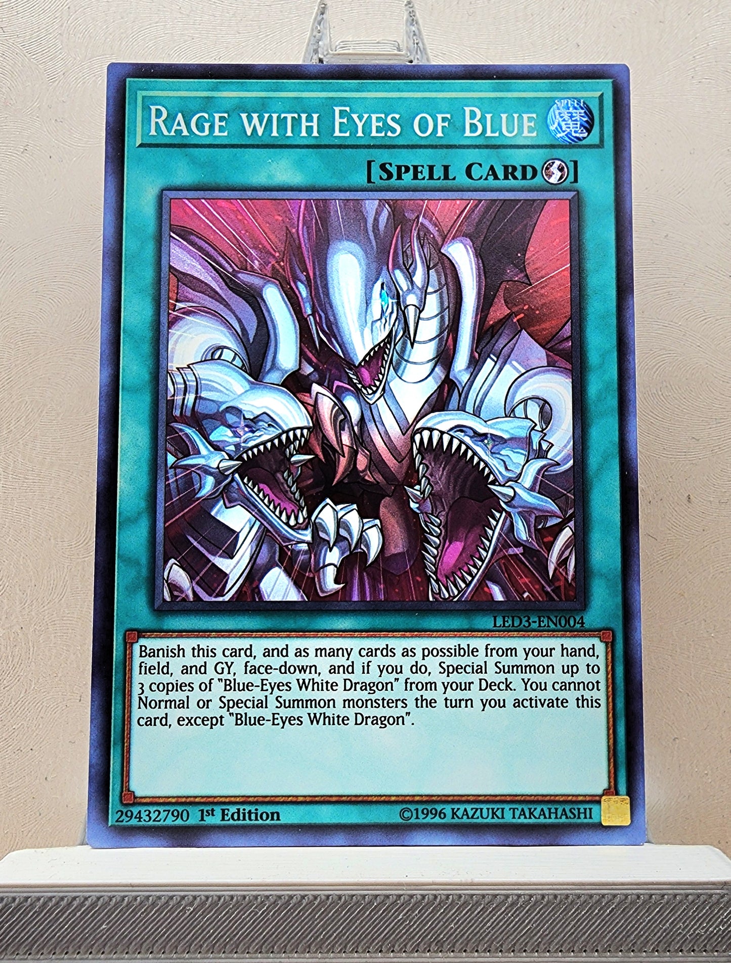 Yugioh! 1x Rage with Eyes of Blue (LED3 - Super Rare) 1st Edition