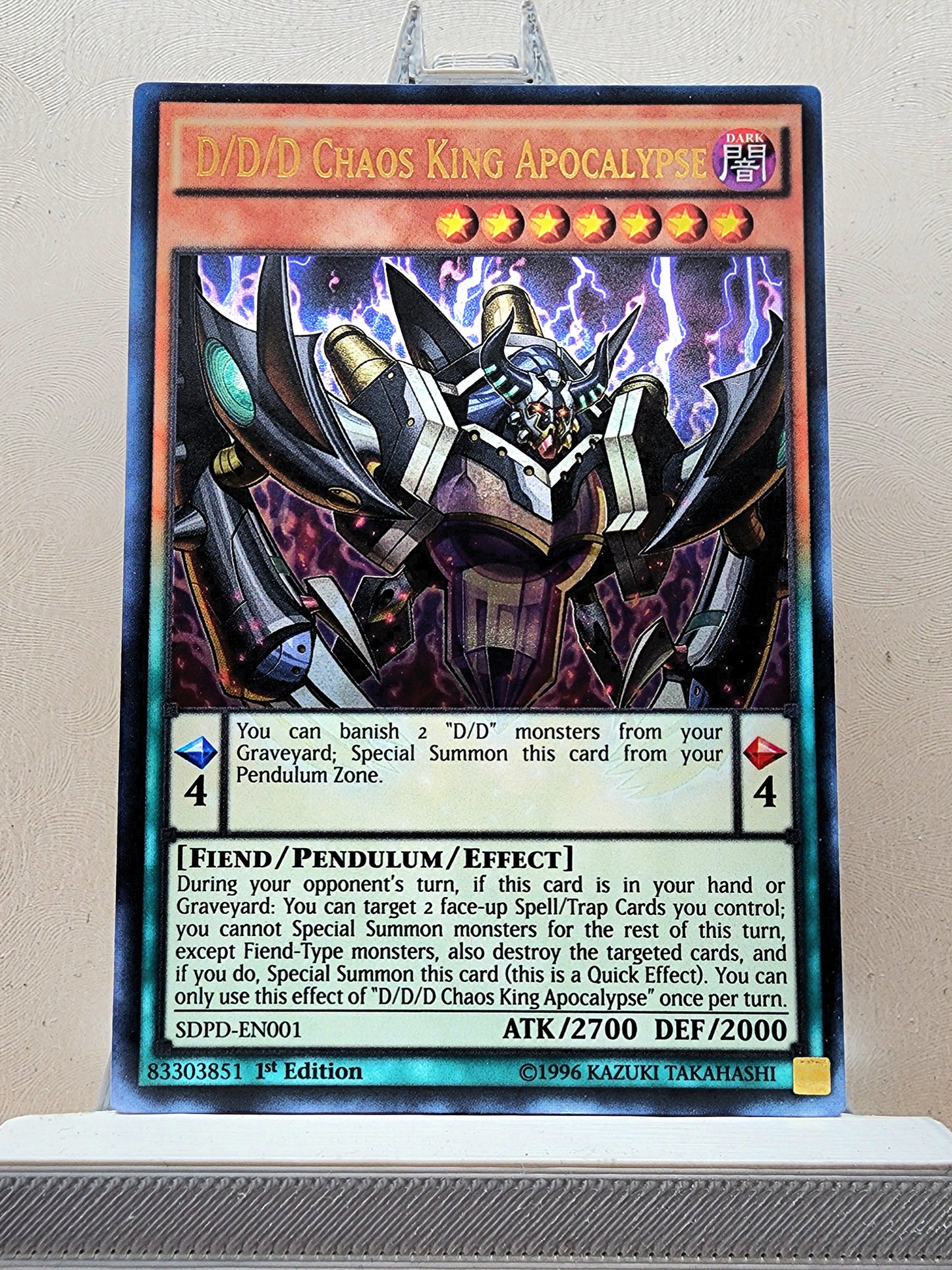 Yugioh! 1x D/D/D Chaos King Apocalypse (SDPD - Ultra Rare) 1st Edition