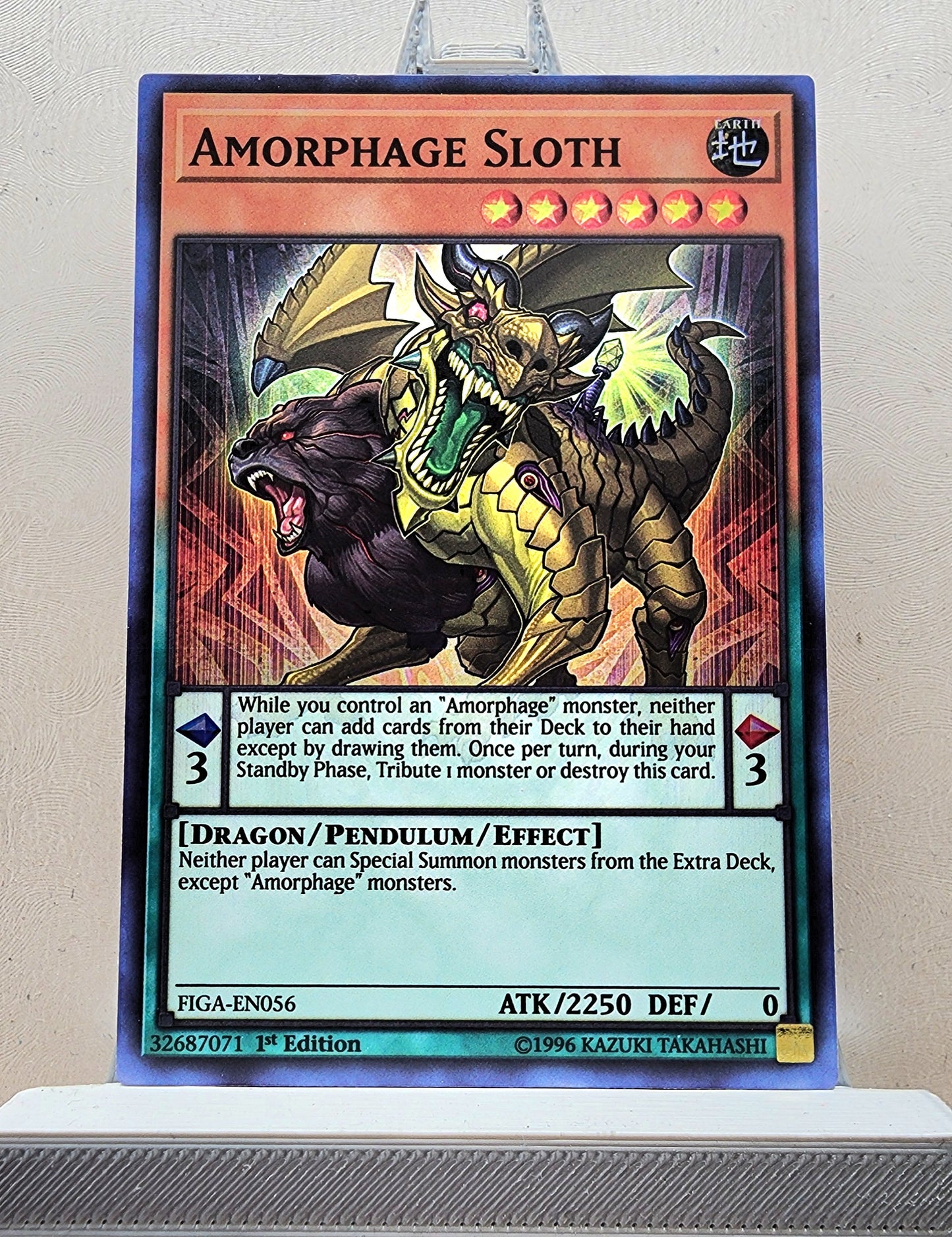 Yugioh! 1x Amorphage Sloth (FIGA - Super Rare) 1st Edition