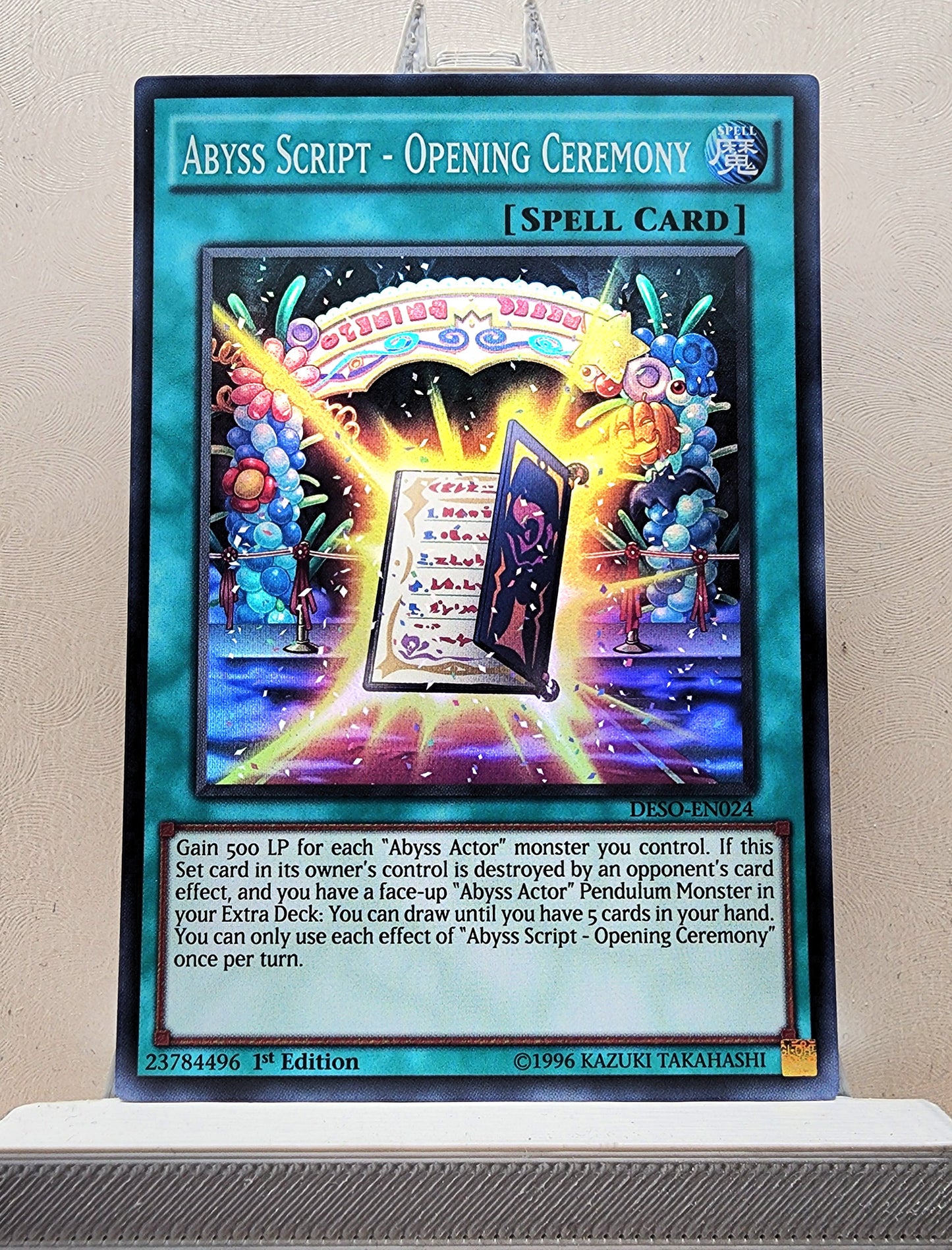 Yugioh! 1x Abyss Script - Opening Ceremony (DESO - Super Rare) 1st Edition