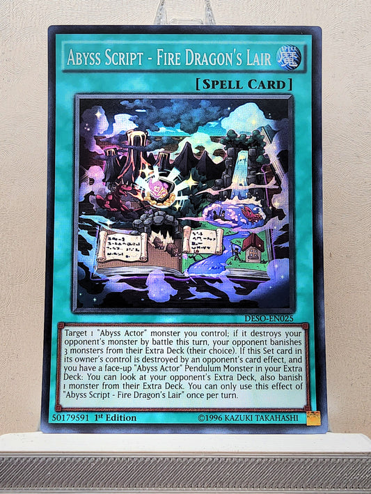 Yugioh! 1x Abyss Script - Fire Dragons Lair (DESO - Super Rare) 1st Edition