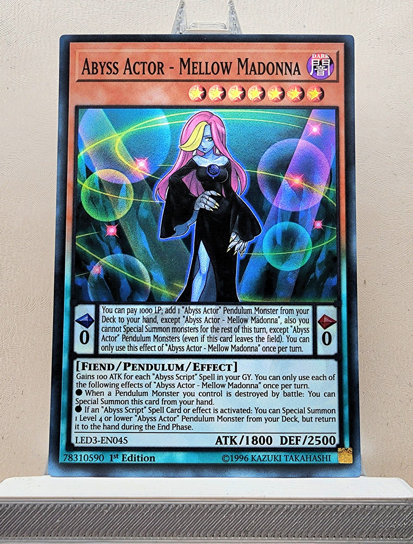 Yugioh! 1x Abyss Actor - Mellow Madonna (LED3 - Super Rare) 1st Edition