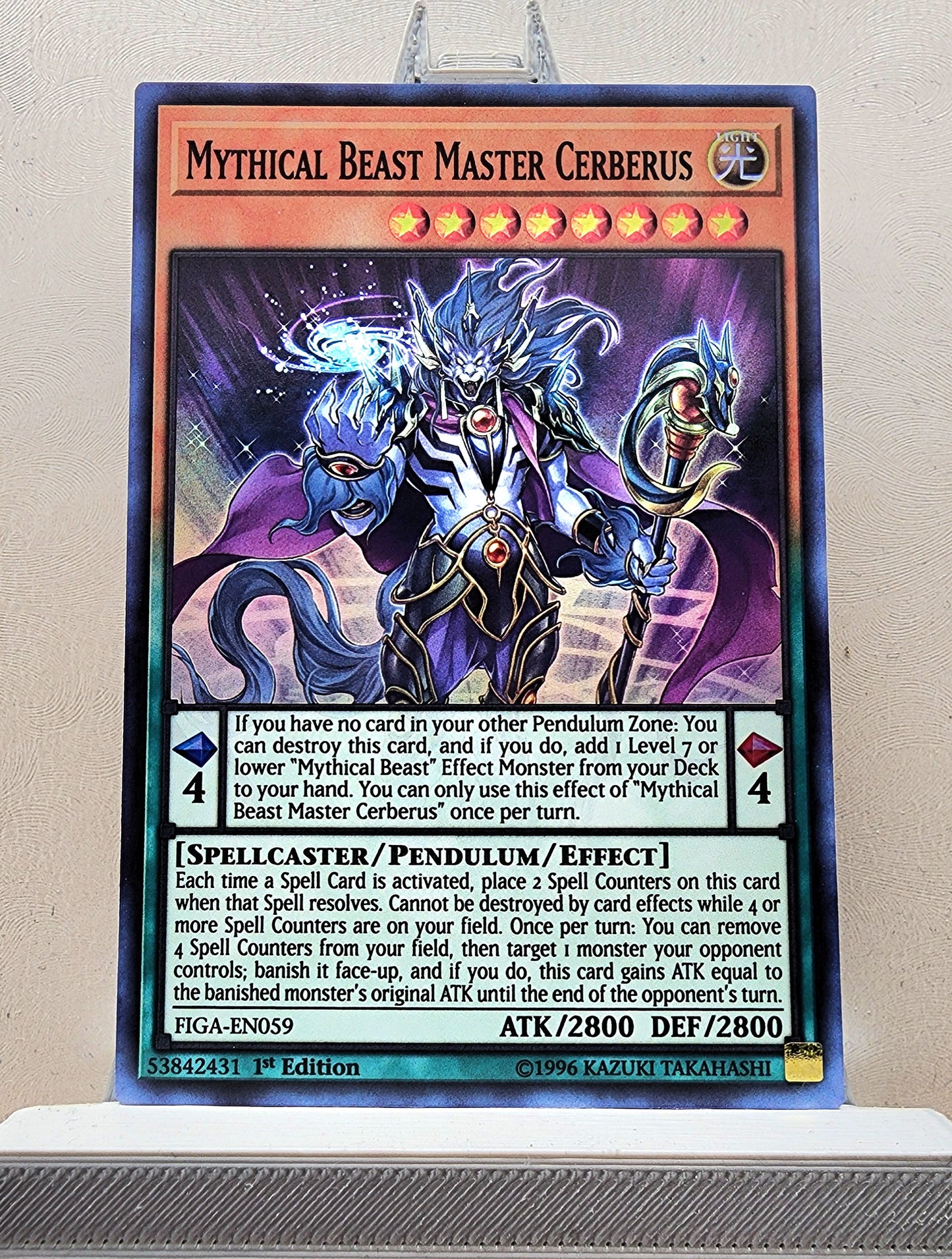 Yugioh! 1x Mythical Beast Master Cerberus (FIGA - Super Rare) 1st Edition