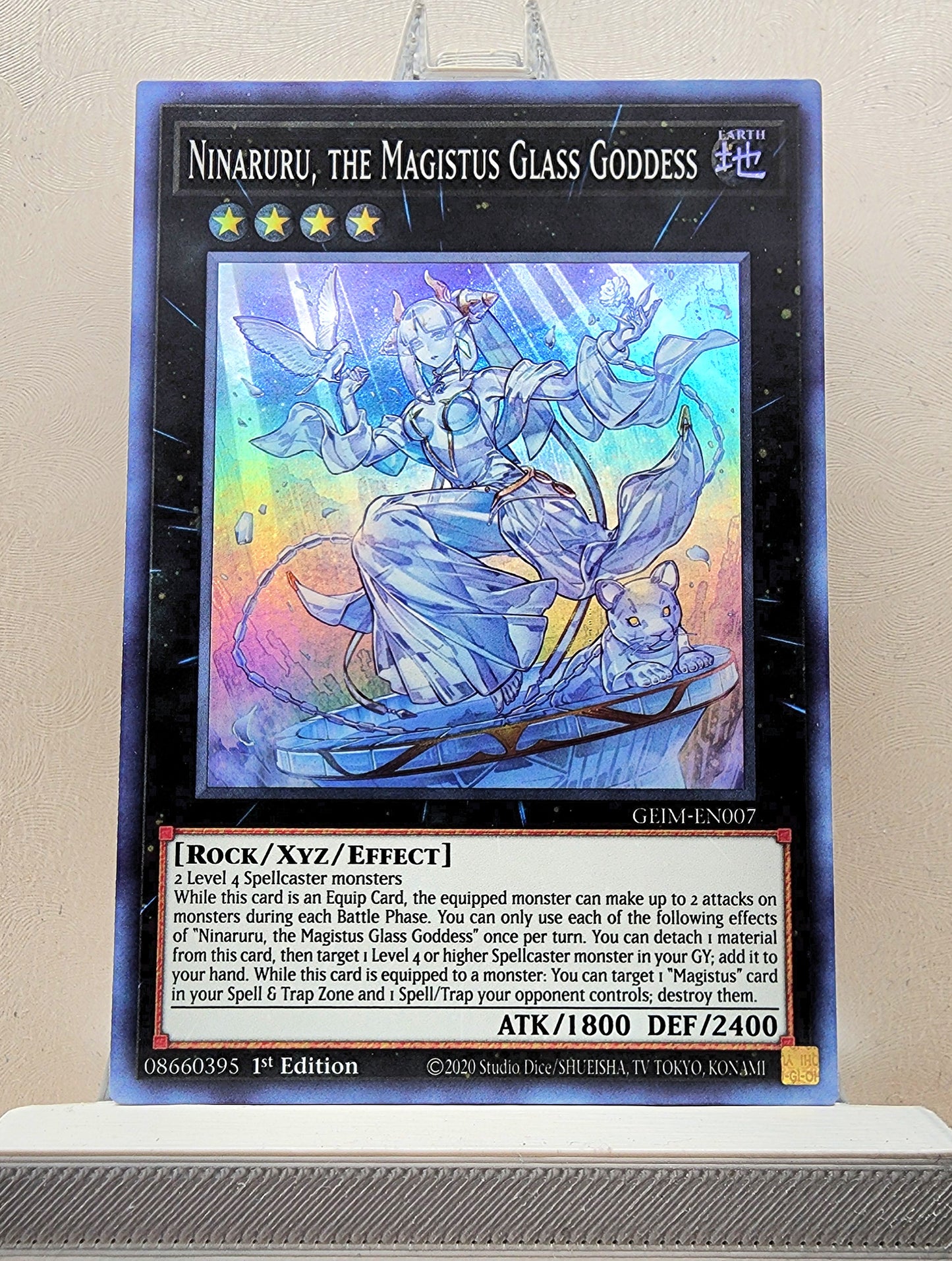 Yugioh! 1x Ninaruru, the Magistus Glass Goddess (GEIM - Super Rare) 1st Edition