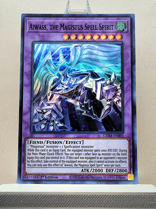 Yugioh! 1x Aiwass, the Magistus Spell Spirit (GEIM - Super Rare) 1st Edition