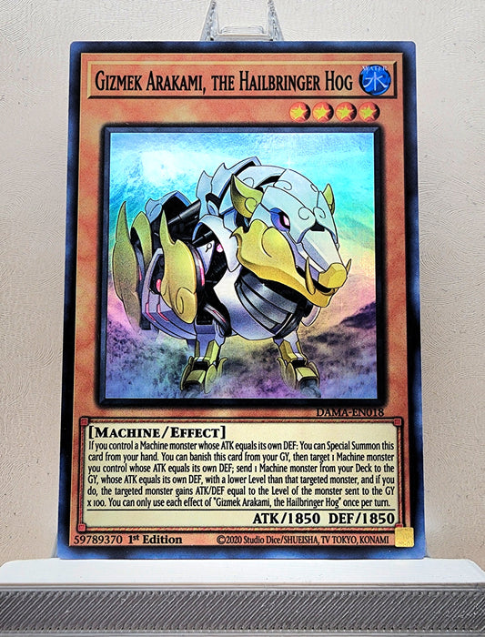 Yugioh! 1x Gizmek Arakami, the Hailbringer Hog (DAMA - Super Rare) 1st Edition