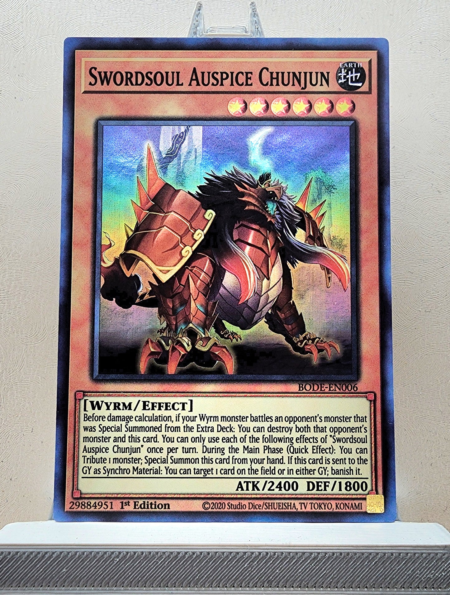 Yugioh! 1x Swordsoul Auspice Chunjun (BODE - Super Rare) 1st Edition