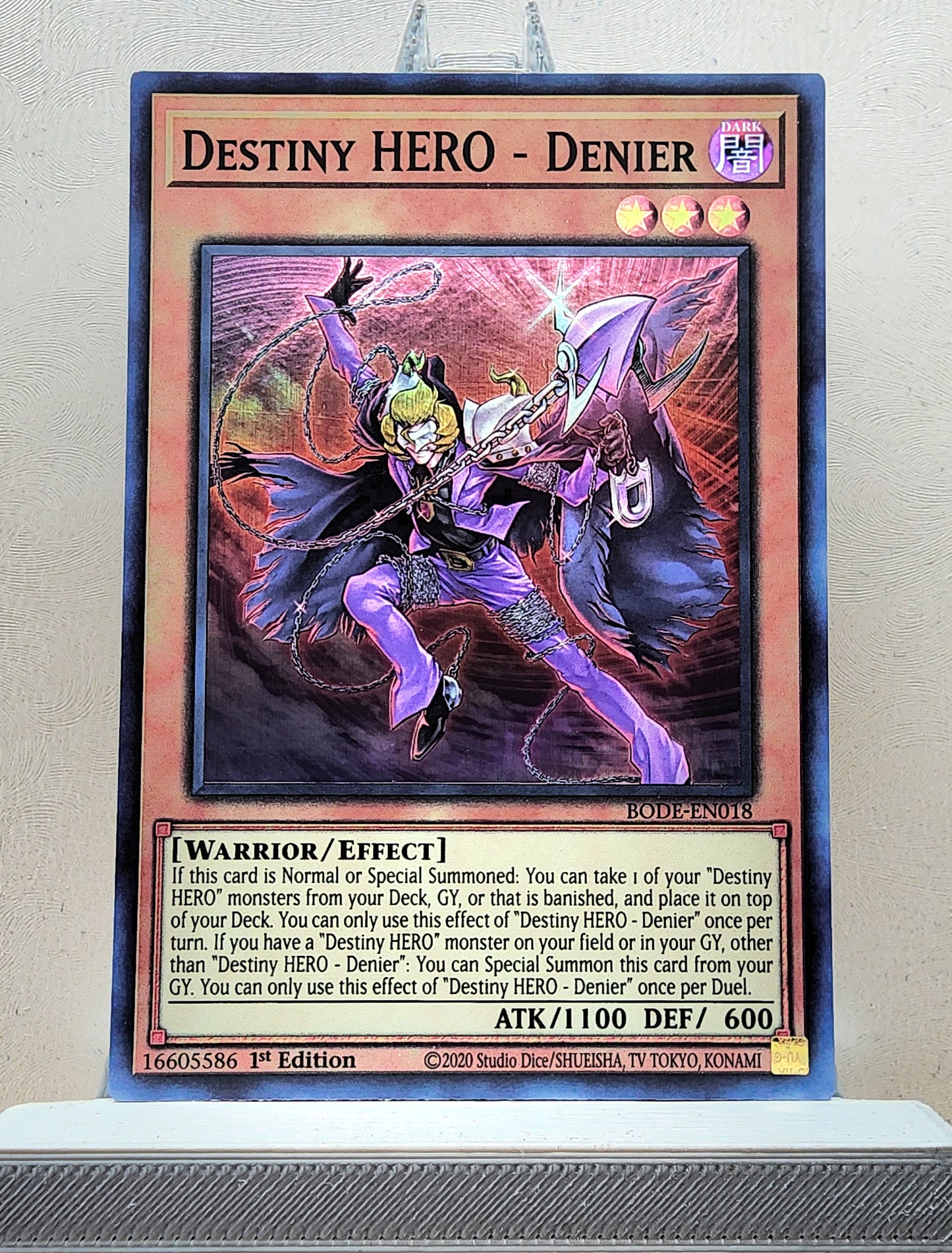 Yugioh! 1x Destiny HERO - Denier (BODE - Super Rare) 1st Edition