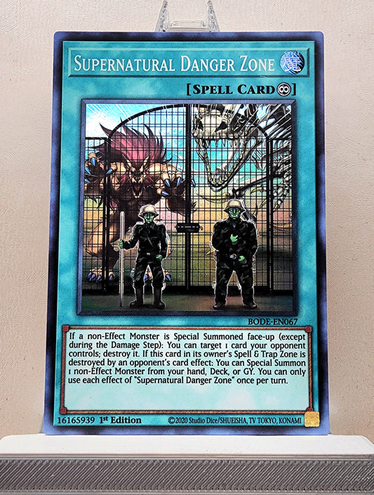 Yugioh! 1x Supernatural Danger Zone (BODE - Super Rare) 1st Edition