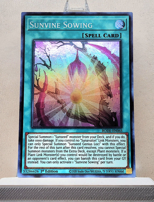 Yugioh! 1x Sunvine Sowing (BODE - Super Rare) 1st Edition