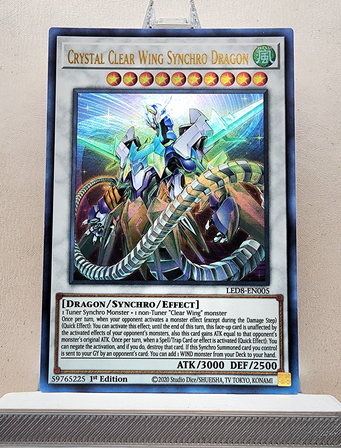 Yugioh! 1x Crystal Clear Wing Synchro Dragon (LED8 - Ultra Rare) 1st Edition