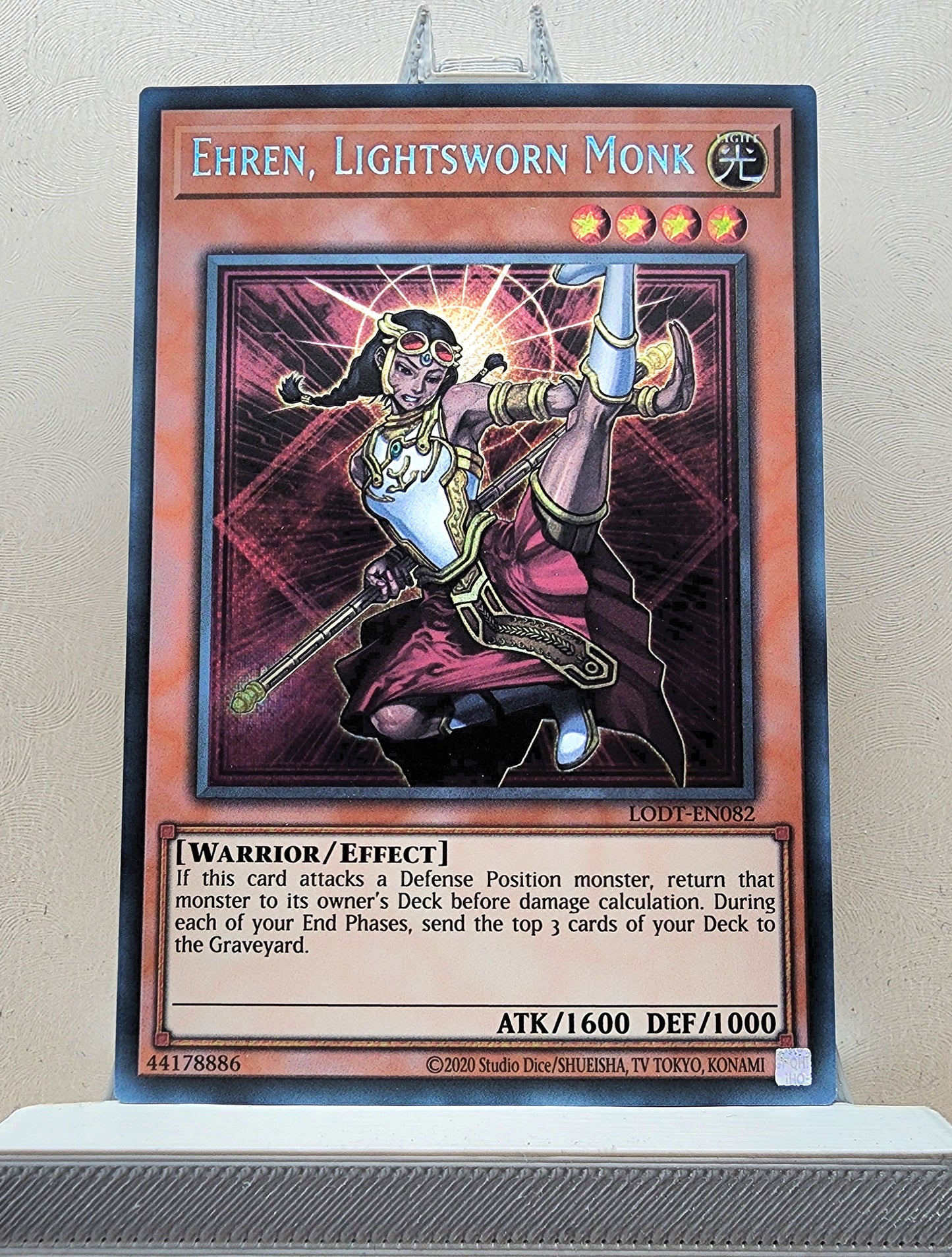 Yugioh! 1x Ehren, Lightsworn Monk (LODT - Secret Rare) Unli Edition