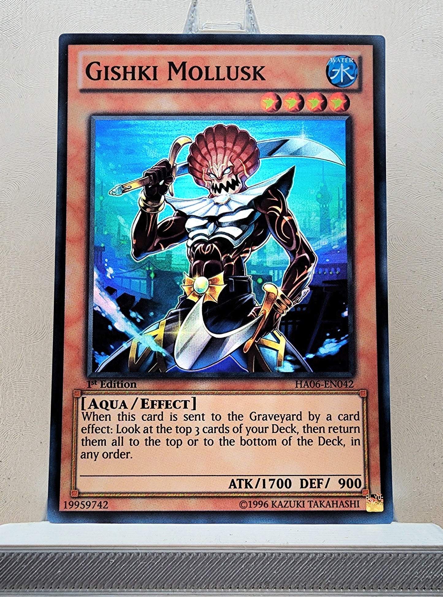 Yugioh! 1x Gishki Mollusk (HA06 - Super Rare) 1st Edition